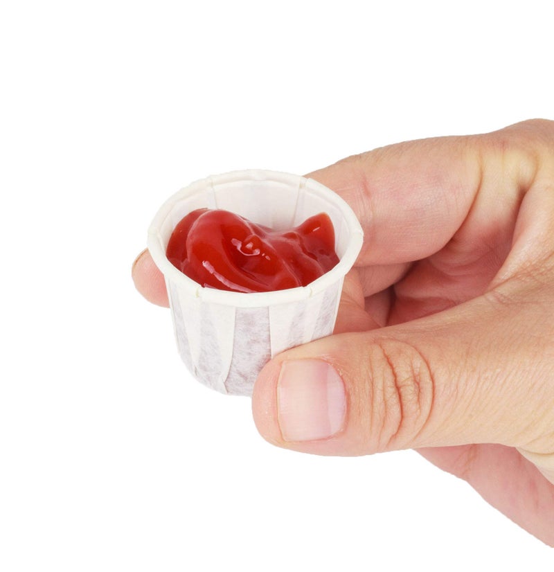 Golden Apple, 0.5oz-250ct White Treated Paper Souffle Portion Cups for Measuring, Medicine, Samples, Jello Shots,Harvest Paper. Compostable Souffle, Portion Cup - Image 1